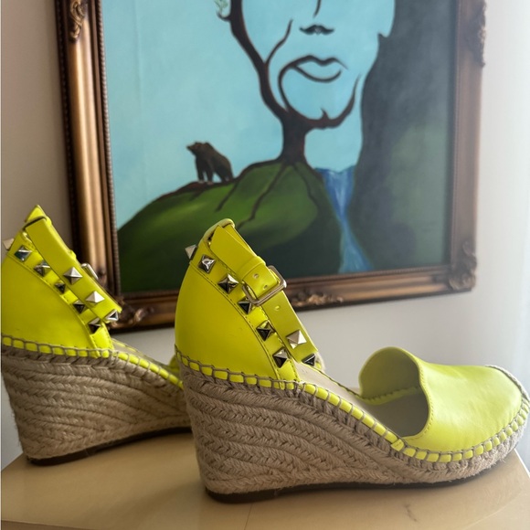 Marc Fisher Studded Neon Wedge Espadrilles - Picture 5 of 6